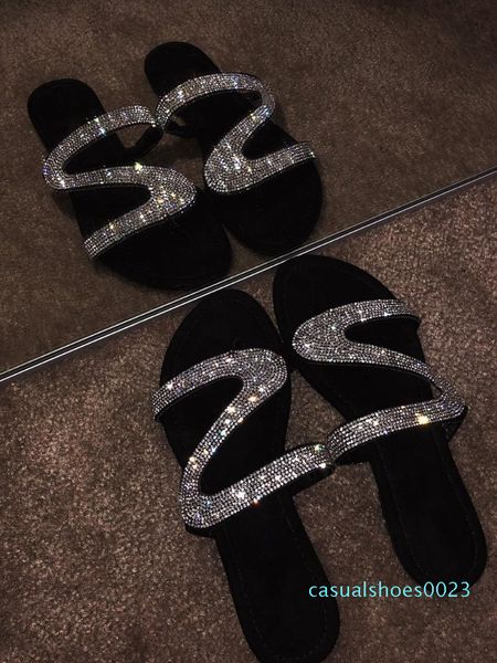 

summer flats mules lady sandals slippers slip on open toe women slippers outdoor slipper shoes woman slides snake flip flopsqa23, Black