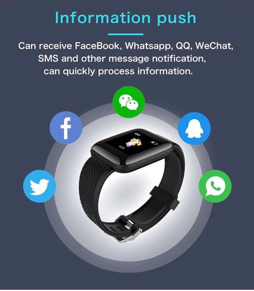 

fitness tracker id116 plus smart bracelet with heart rate smart watchband blood pressure wristband pk id115 plus 116 plus f0 for mi