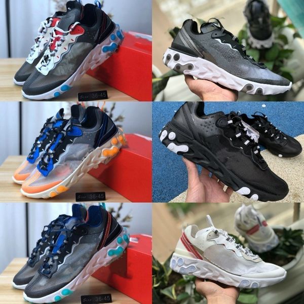 

2019 react element 87 running hoe new men women white black neptune green blue men trainer de ign breathable neaker