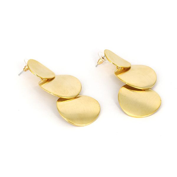 

50762 pomegranate mango accessories metal geometry circle earrings accessories, Silver