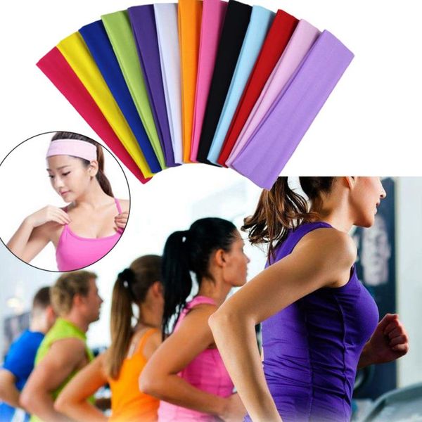 

women's yoga hair bands sports headbands women men cotton knotted turban head wrap hair band wide elastic yoga sport headbands for adul, Silver