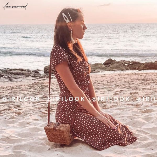 

женщины платья лета 2019 горошек vestidos печати длинные платья женщины оборками v шеи отпуск sundress с коротким рукавом, Black;gray