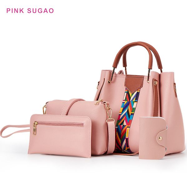 

pink sugao handbags women bags 4pcs composite bag set crossbody bag purses and handbags shoulder