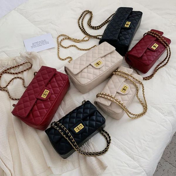 

women handbag 2020 new korean fashion casual plaid chain shoulder messenger bag famous classic brand designer crossbody bag