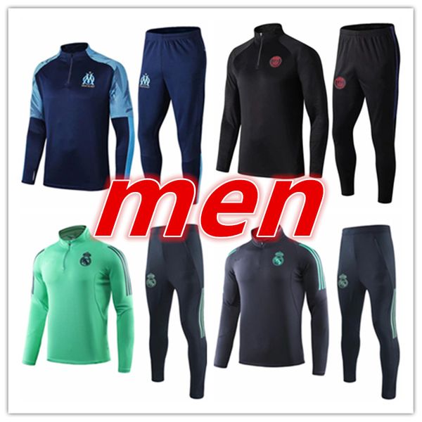 

2019 2020 new men survetement football tracksuits survÃªtement de football training suit 19 20 chandal futbol soccer tracksuit jogging jacket, Black