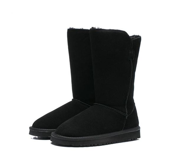 

snow winter boots classic australian women 3 bailey bowknot tall designer ladies girl booties over the knee thigh high boot 36-41, Black