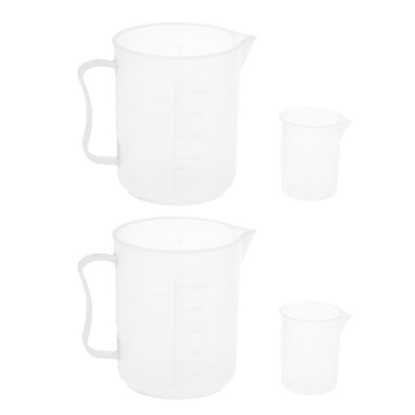 

2 set of 4 pcs measuring cups for reptile medicine water proportion