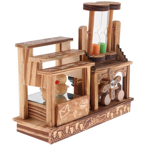 

wooden music boxes hourglass windmill model music boxes for souvenir collection