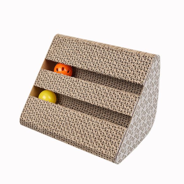 

1 шт. творческий игрушки кошки кошка доска царапин царапин сообщений коготь гофрированный коврик с колокольчиками для кошки измельчить когот