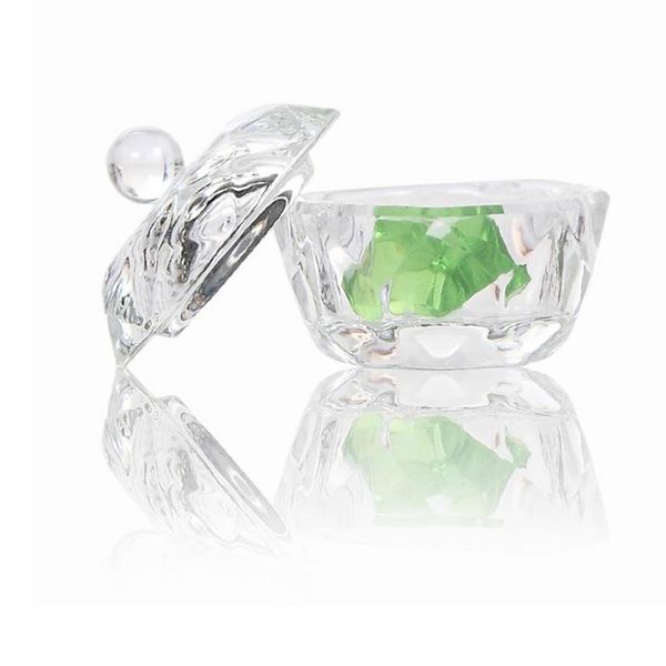 

transparent nail art acrylic crystal glass dish bowl cup manicure tool, Silver