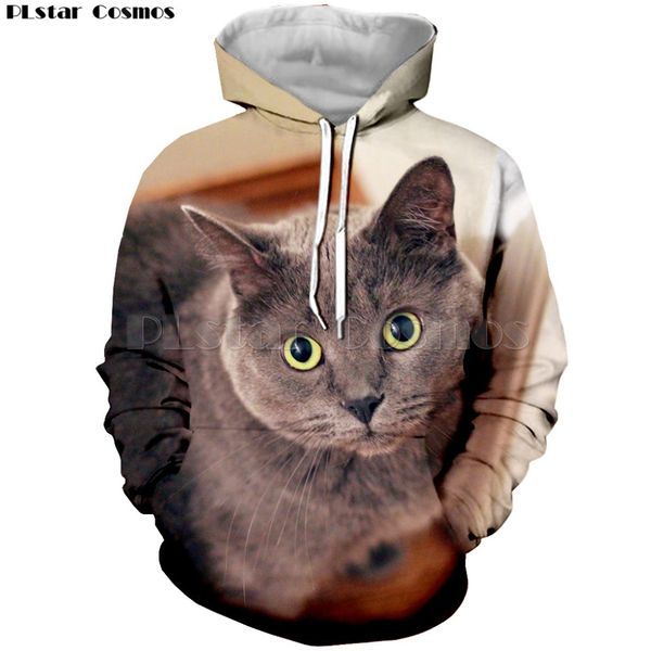 

plstar cosmos 2019 новых женщин печать животных tracksuit пуловер женщины 3d cute cat толстовка с капюшоном толстовка с длинным рукавом толс, Black