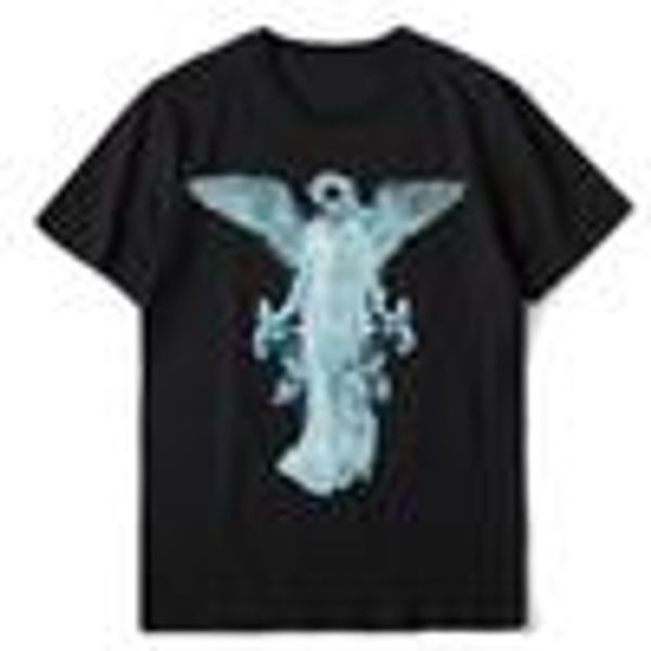 

luxury mens designer t shirts summer t shirt angel printing designer t shirt hip hop fashion men women short sleeve tees size s, White;black