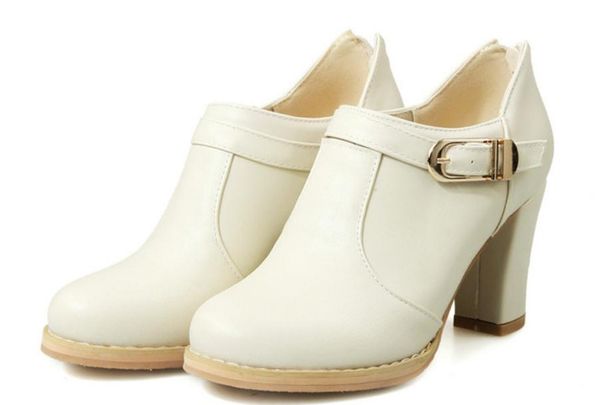 

women's shoes in spring and autumn high coarse heel round head @2039, Black