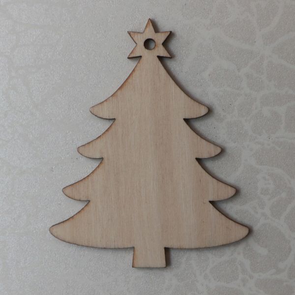 

laser cut polywood christmas tree ornament party decoration 10pcs in one opp bag low price fast delivery