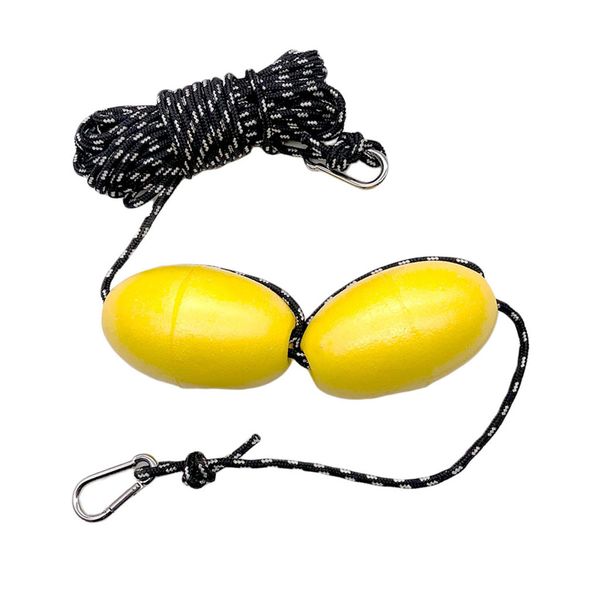 

durable kayak tow rope throw line with dual eva floats clip kayak accessory