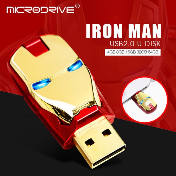 

usb flash drives 32gb 64gb avengers marvel flash usb stick iron man 8gb 16gb usb 2.0 key led flash light pendrives memory stick