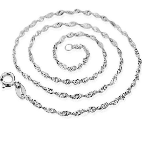 

water wave chain 925 silver necklace for women men silver fashion rope chain jewelry gift samica naszyjnik choker, Golden;silver