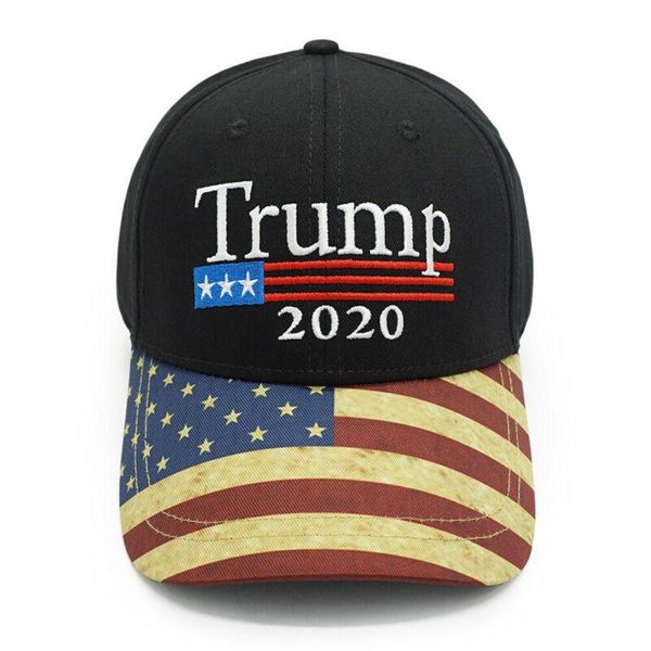 

make america great again embroidery usa flag 2020 donald trump hats re-election cotton baseball scap men outdoor tennis hat lady nabyw, Black;white