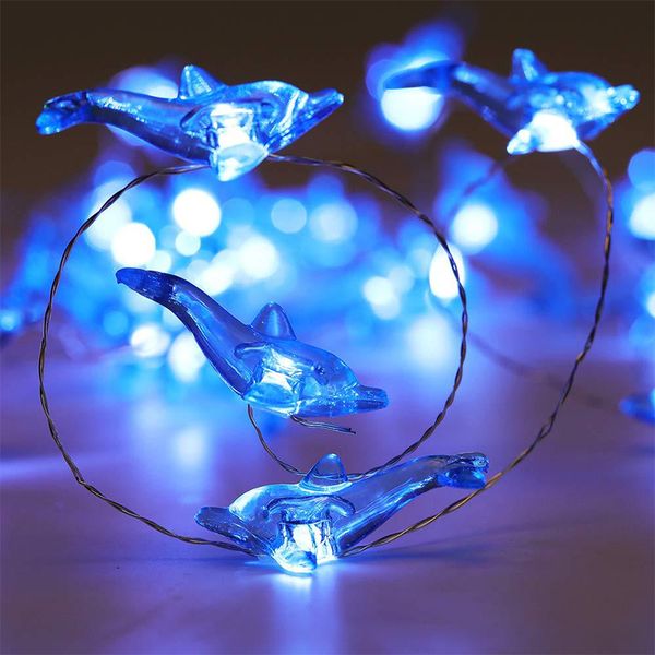

christmas halloween decorative dolphin string lights 40 led weatherproof 8mode indoor and outdoor remote control copper wire lamp 10073