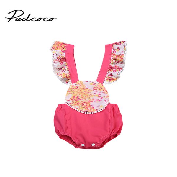 

emmababy марка цветочного backless summer baby girl ruffled ромпер lace комбинезон женской пляжный костюм +2017 детская одежда комплект 0-2а, Blue
