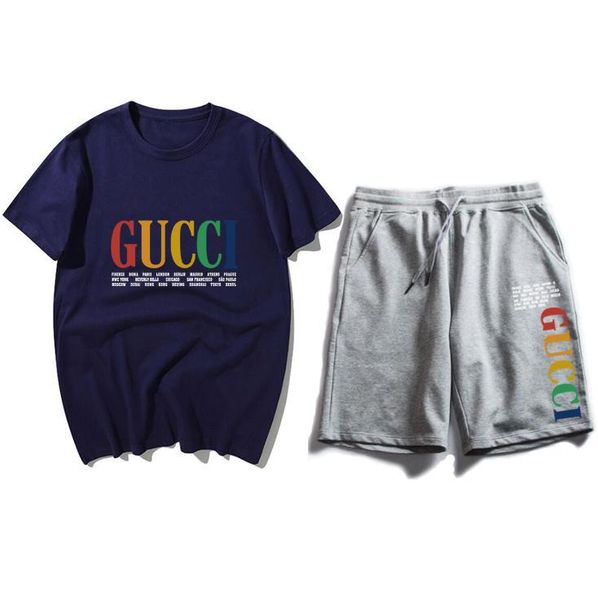 

no. 21s новая мужская футболка с коротким рукавом мода повседневная одежда спортивная одежда из двух частей костюм, Black