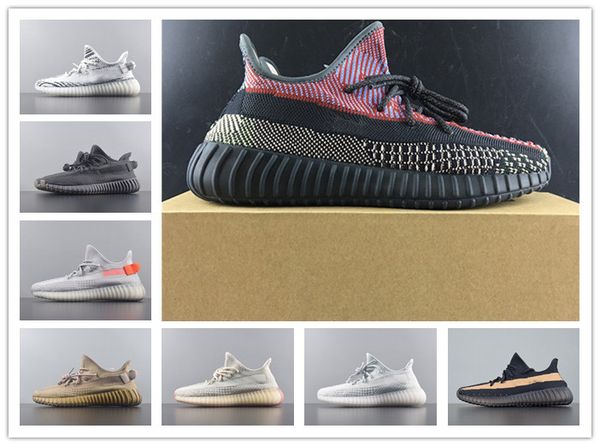 

2020 yecheil hyperspace static running shoes men women kanye west sesame butter beluga black white bred sneakers size 36-46