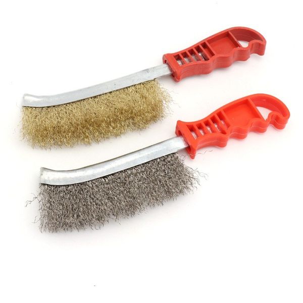 

multifunction cleaning brush plastic handle copper wire brush for metal rust removal polish bbq cleaner household cleaning tool