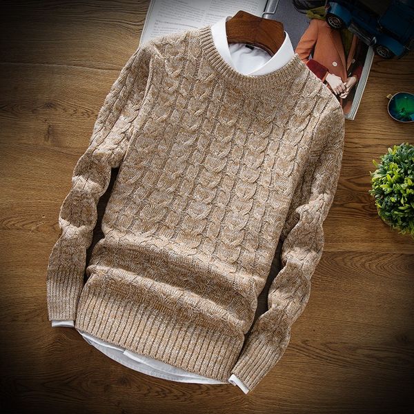 

2018 new fashion men 's christmas sweater thick warm men 's pullover sweaters man knitwear slim fit pull homme, White;black