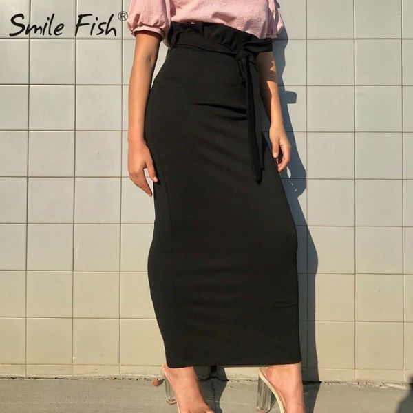 

winter autumn women's skirts ruffles solid black white high waist skirts sheath women bodycon pencil long skirt femme new gv798, Black;gray