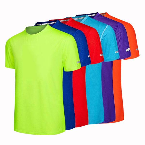 

8 colors pure color t-shirt mens running fitness work shirt women casual clothing custom training team uniform soft comfortable, Black;blue
