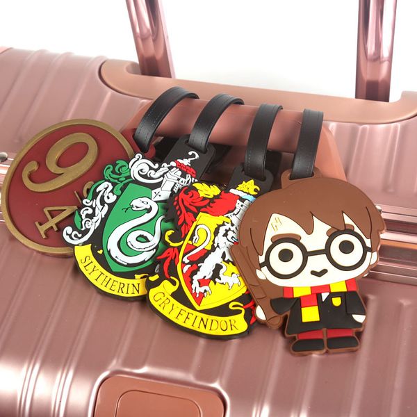

fashion harry potter luggage tag silica gel suitcase id addres holder baggage boarding portable labels travel accessories, Black