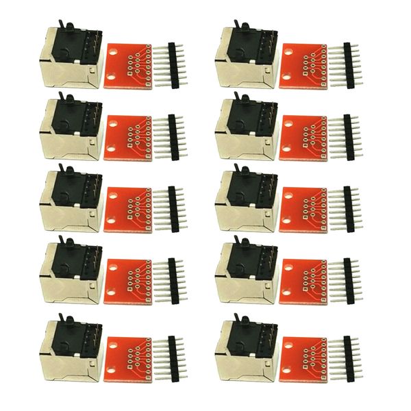 

10pcs rj45 connectors and breakout adapter set for ethernet jacks
