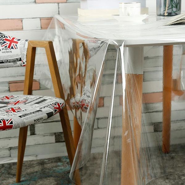 

pvc tablecloths transparent waterproof cover anti-oilproof round glass tablecloth home kitchen decoration table mat 0.23 mm