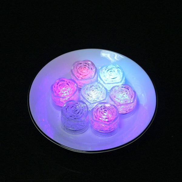 

colorful flash led rose flower ice cubes wedding festival decor party props luminous led glowing ice block
