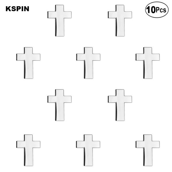 

silvery cross badge lapel pin flag badge brooch pins badges 10pcs a lot, Gray