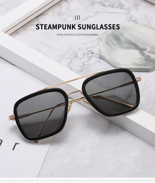 

new iron man sunglasses europe and the united states fashion box downey with sunglasses men fashion eyewear manufacturers direct, White;black