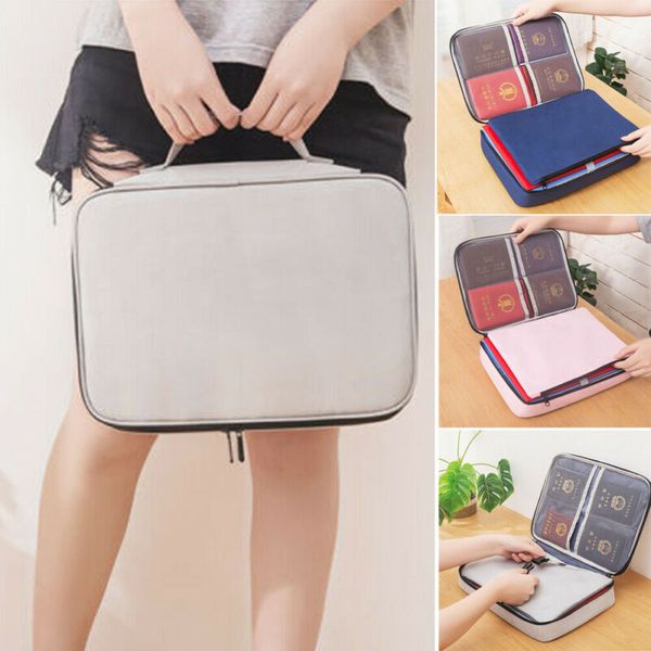 

2020 new arrival family travel passport document organizer holder pouch case large bag office briefcases 3 colors