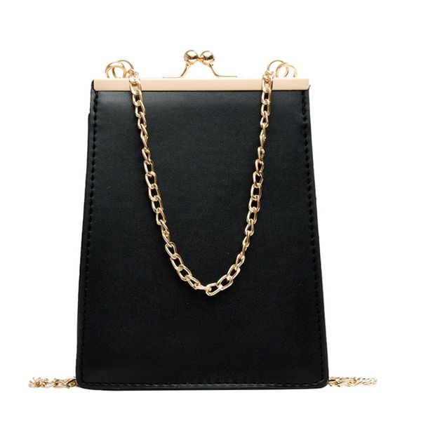 

women mini solid color kiss lock closure chain shoulder bag crossbody pouch