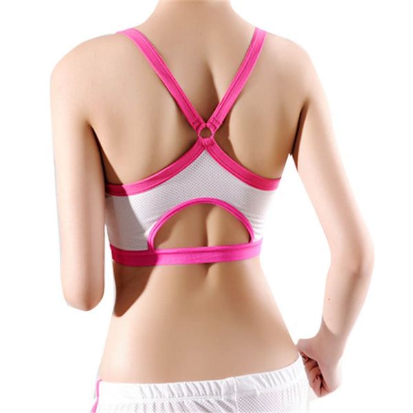 

women fitness yoga sports bra anti emptied breathable push up bras leisure shakeproof sweat underwear seamless vest top, White;black