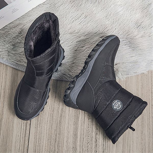 

women winter snow boots warm velvet lined outdoor waterproof yard walking boots shoes o66, Black
