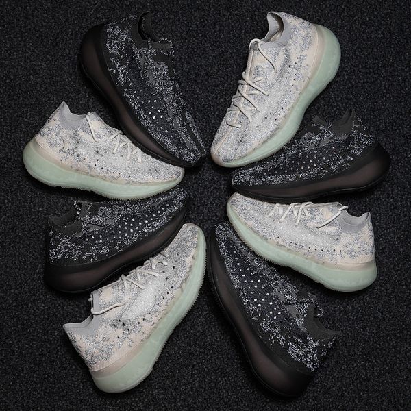 

открытый спорт v3 kanye west чужеродные дизайнер кроссовки мужчины женщины жирный черный и белый старк citrin 3m спорт на открытом воздухе т