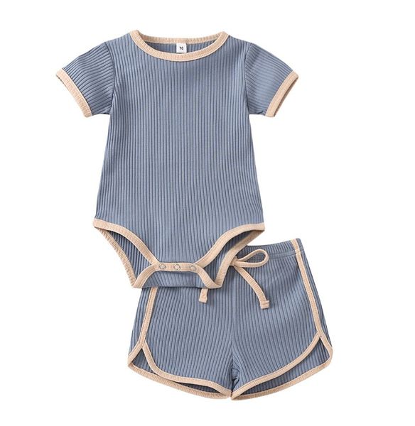 

baby boy clothes kids designer short sleeve rompers and shorts suit fashion 2 pcs tracksuit kids toddler girls clothing set soft material, White