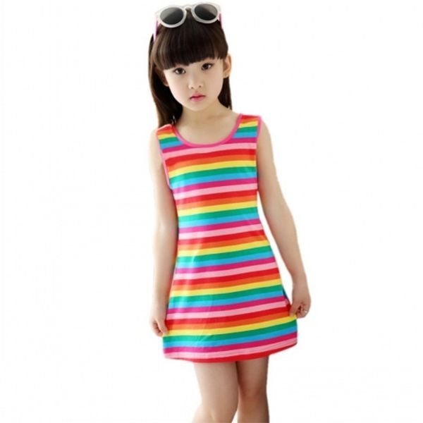 

2019 summer striped dress girl children clothing teenager elegant cotton fashion girls dress kids clothes baby vestidos toddler, Red;yellow