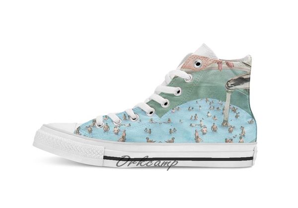 

summer days custom casual high lace-up canvas shoes sneakers drop shipping