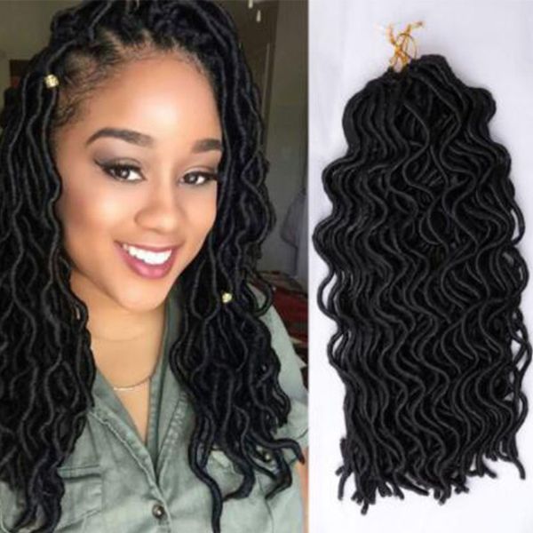 2019 18 Inch Godess Curly Locs Crochet Hair Extensions Faux Locs Crochet Braids Braiding Hair Bulk Synthetic Hair Ombre Braids For Fashion Women From