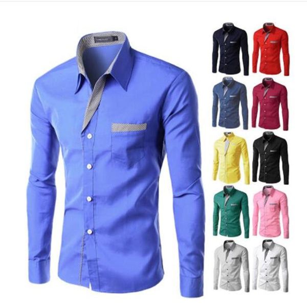 

men's casual business shirts casual plus-size shirts s-4xl, White;black