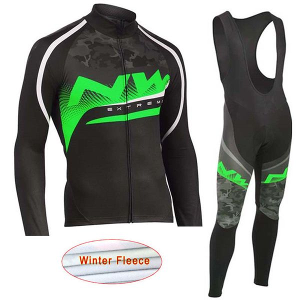 

nw 2019 long sleeve cycling jersey set winter cycling clothing thermal fleece mountain bike men set ropa ciclismo hombre c26, Black;red