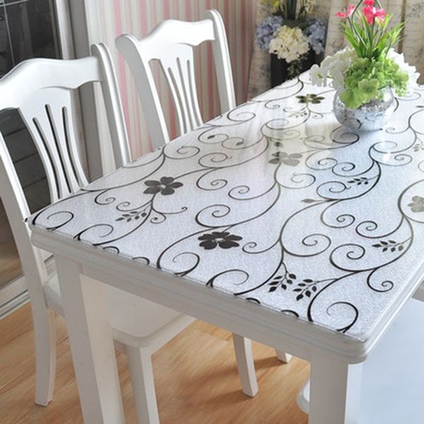 

pvc tablecloth waterproof anti-scalding oil-proof soft glass transparent tablecloth living room kitchen decoration