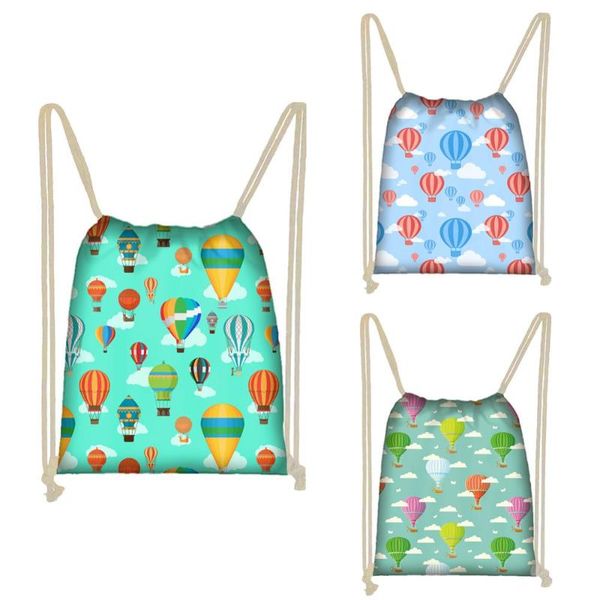 

twoheartsgirl air balloon travel storage bags lightweight women drawstring backpack package foldable men string bags