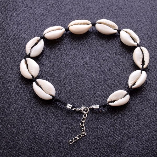 

fashion jewelry choker collar bohemian shell pendant necklace punk womens boho beach collier femme bead necklaces gift, Golden;silver